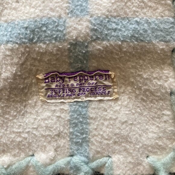 Vintage 1940's-1950's Baby Pepperell Blue Baby Crib Blanket with Dog - Picture 5 of 5
